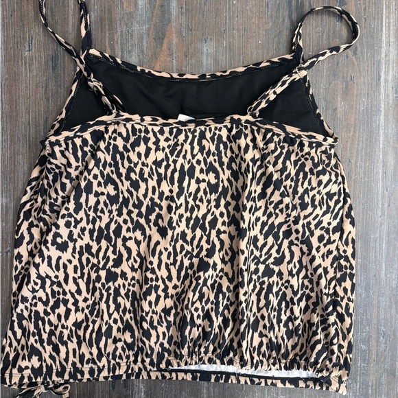 Jaclyn Smith Collection Black and Tan Tankini Top with Leopard Print - Picture 7 of 7